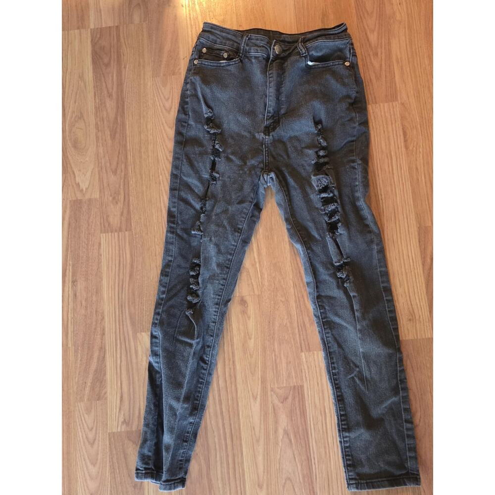 Girls Juniors Size 13 Black Ripped Skinny Jeans